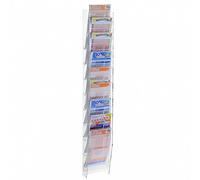 DesignPlex Espositore Porta schedine e gratta e Vinci da Parete in plexiglass Trasparente a 9 Tasche Misure: 11 x 9 x H76 cm