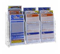 DesignPlex Espositore schedine da banco in plexiglass trasparente a 9 tasche Misure: 35 x 12 x H23 cm