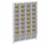 DesignPlex Espositore schedine e gratta e Vinci da Parete in plexiglass Trasparente a 32 Tasche Misure: 44 x 9 x H69 cm