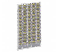 DesignPlex Espositore schedine e gratta e Vinci da Parete in plexiglass Trasparente a 60 Tasche Misure: 55 x 9 x H97 cm
