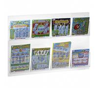 DesignPlex Espositore schedine e gratta e vinci da parete in plexiglass trasparente a 8 tasche Misure: 46 x 2.5 x H 33 cm