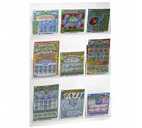 DesignPlex Espositore schedine e gratta e vinci da parete in plexiglass trasparente a 9 tasche - Misure: 35 x H50 cm