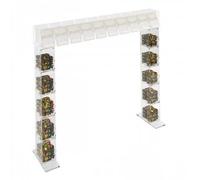 DesignPlex Piede per struttura a ponte da banco gratta e vinci in plexiglass trasparente a 5 contenitori SENZA SPORTELLO frontale lato rivenditore - Misure totali: L 12 x P 15 x H 92.5 cm