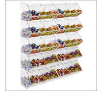 DesignPlex Porta caramelle confezionate in plexiglass trasparente CON sportello a 20 scomparti orizzontali Misure: 65x25x H82 cm