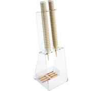 DesignPlex Portaconi Gelato da banco a 2 colonne in plexiglass Trasparente con Porta cucchiaini - Misure totali: 25 x 26 x H81
