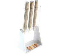 DesignPlex Portaconi Gelato da banco a 3 colonne in plexiglass Bianco con Porta cucchiaini - Misure totali: 35 x 26 x H81
