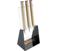 DesignPlex Portaconi Gelato da banco a 3 colonne in plexiglass Nero con Porta cucchiaini - Misure totali: 35 x 26 x H81