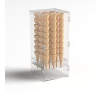 DesignPlex Portaconi gelato in plexiglass trasparente a 9 fori con sportello frontale - Misure: 24x23x H47 cm