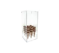 DesignPlex Portaconi gelato in plexiglass trasparente a 9 fori, Fori ø 30 mm. Misure: 24x23x H47 cm