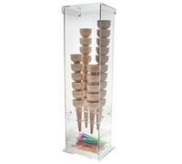DesignPlex Portaconi Gelato in plexiglass Trasparente e colorato con vaschetta Porta cucchiaini a 4 Fori, Fori ø 35 mm. - Misure: 16 x 13 x H61 cm