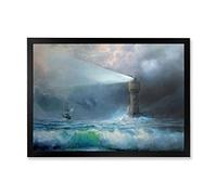 DesignQ Decorazione da parete con cornice per la notte di tempesta II nautica e costiera