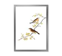 DesignQ Decorazione da parete tradizionale con cornice Little Birds On The Tree Branches II
