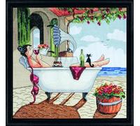 DesignWorks Ink Tobin My Day off Counted Cross Stitch Kit-12"X12" 14 Count