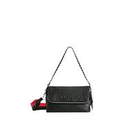 Desigual 22SAXPAF - Borsa a tracolla con logo a metà, Nero , 25x13x13