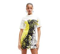 Desigual Abito Casual da Donna, Bianco, XS