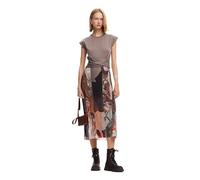 Desigual Abito da Donna a Maniche Corte NAN, Marrone, M