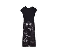 Desigual Abito da Donna a Maniche Corte NAN, Nero, XL