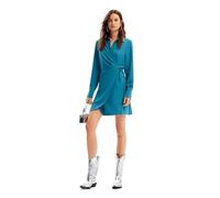 Desigual Abito da Donna a Maniche Lunghe NAN, Blu, M