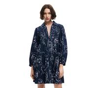 Desigual Abito da Donna a Maniche Lunghe NAN, Blu, XS