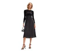 Desigual Abito da Donna a Maniche Lunghe NAN, Nero, S