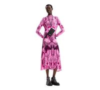 Desigual Abito da Donna a Maniche Lunghe NAN, Colore: Rosso