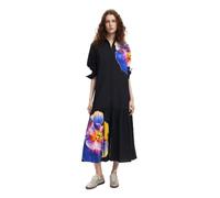 Desigual Abito da Donna A Maniche Lunghe Vestito, Nero