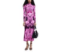 Desigual Abito da Donna A Maniche Lunghe Vestito, Rosso, M