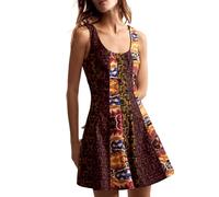 Desigual Beattle Me Patch La Dress, Verde, L Donna