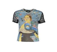 Desigual Azzurro Polyester Women T-Shirt - XXL
