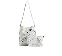 Desigual Bag, Borsa Splat_BUTÁN W 2004 Silver Donna, Nero, Taglia Unica