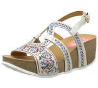 Desigual Bio9 Anissa White Flower, Scarpe col Tacco con Cinturino a T Donna