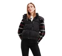 Desigual Block Woman Woven Padded Short Overcoat, Nero, X-Small Donna