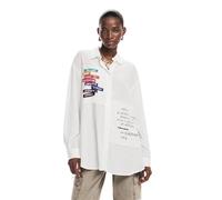 Desigual Blouse - Maglietta da Donna a Maniche Lunghe, Bianco, S