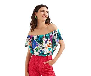 Desigual Blus_sendy Camicia da Donna, Verde, S