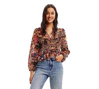 Desigual Blus_Tapestry-Lac Blouse da Donna, Marrone, S