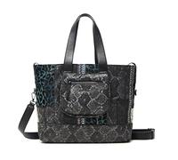 Desigual Bols_Pasadena Tunez, Shopping Bag Donna, Nero, Einheitsgröße