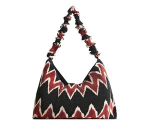 Desigual Bols_Zigzag Pleated Idome, Tracolla Donna, Nero, Taglia Unica