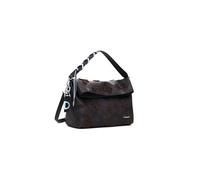 Desigual borsa a tracolla Loverty 3.0 Stencil Flower Shoulder Bag Chocolate marrone scuro