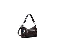 Desigual borsa a tracolla Medellin Stencil Flower Shoulderbag Chocolate marrone scuro