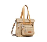 Desigual Raffia Borsa a tracolla 29 cm con piega di espansione beige