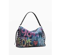 Desigual - Borsa grande nera con graffiti-Multi One Size