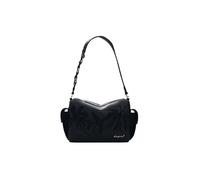 Desigual borsa media con charm ricamati nera-Nero One Size