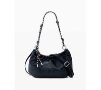 Desigual - Borsa media nera con logo-Nero One Size