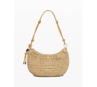 Desigual - Borsa ovale media in rafia beige con ciondoli-Neutro One Size