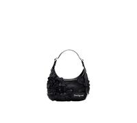 Desigual borsa piccola con applicazioni floreali nera-Nero One Size