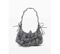 Desigual - Borsa piccola grigia con farfalle applicate-Grigio One Size
