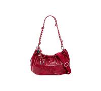 Desigual - Borsa rossa con logo ovale medio-Rosso One Size
