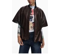 Desigual Burgundy Polyurethane Women Poncho - One Size