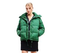Desigual Calgary Woman Woven Padded Short Overcoat, Verde, S Donna
