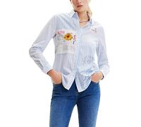 Desigual Cam_hamburgo 5151 Camicia, Blu, S Donna